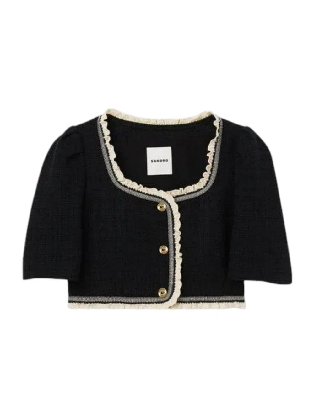 Sandro Tweed Cropped Top